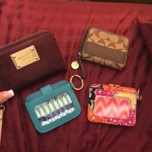 Coach, Michael Kors & 2 Vera Bradley wallet/card